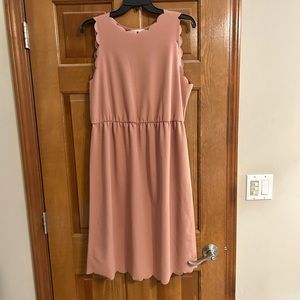 Pink scalloped edge tank dress